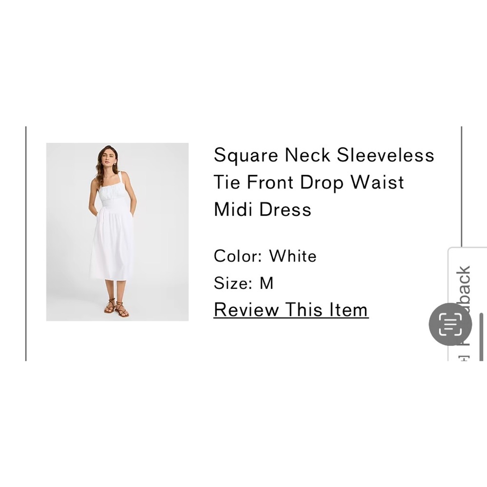 Express White Sleeveless Square Neck Sundress